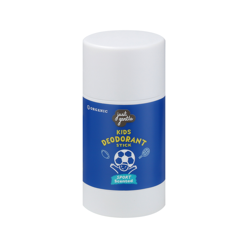 Just Gentle Organic Deodorant Stick - for Kids and Teens  - Sport scented -Natural, Safe, and Effective Odor Protection, Aluminum-Free, Gentle on Sensitive Skin, 55g