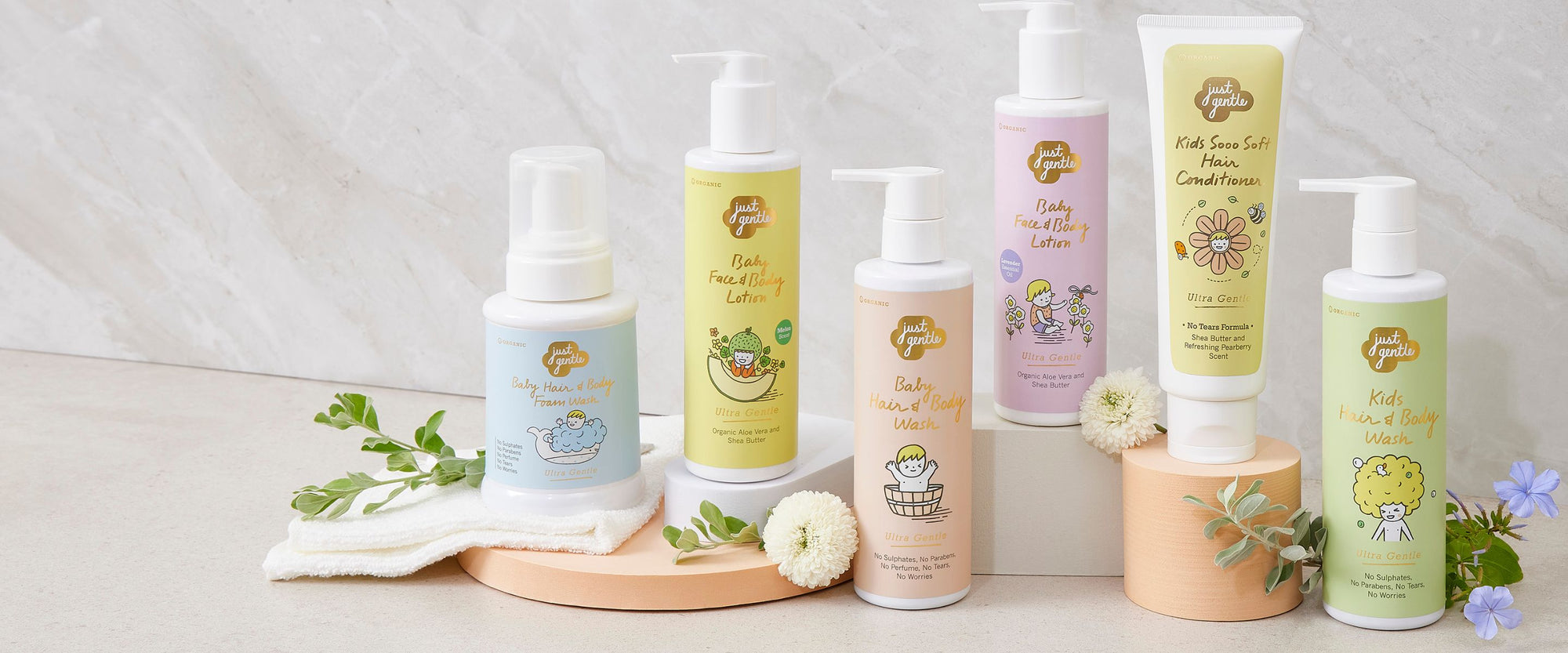 Just Gentle Organic Range of Bath and Shower Shampoos and Washes
