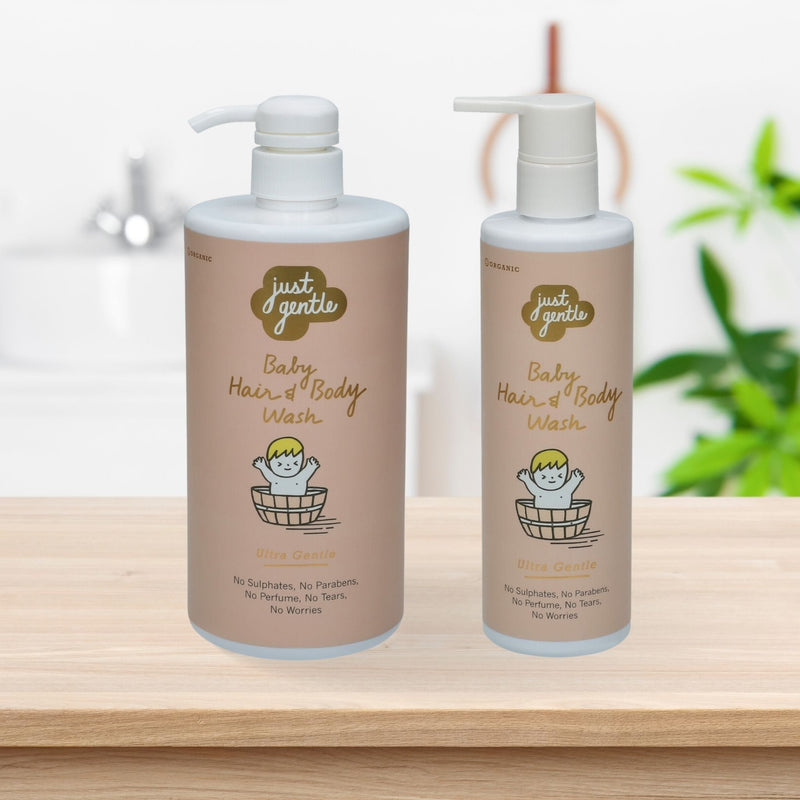 Just Gentle Baby Hair & Body Wash - Ultra Gentle, 99% Natural Ingredients 900ml - Just Gentle
