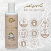 Just Gentle Baby Hair & Body Wash - Ultra Gentle with 99% Natural Ingredients - 200ml - Just Gentle