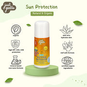 Just Gentle Baby & Kids Sun Protection Roll On applicator SPF50 | Mineral Base & Non Nano - Just Gentle