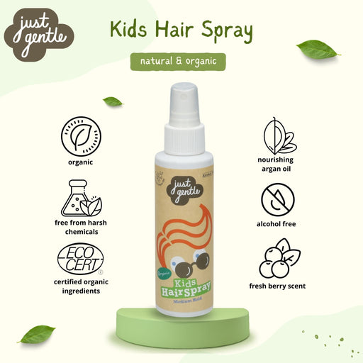 Just Gentle Kids Hair Spray - Organic Berry Scent - 100ml - Just Gentle