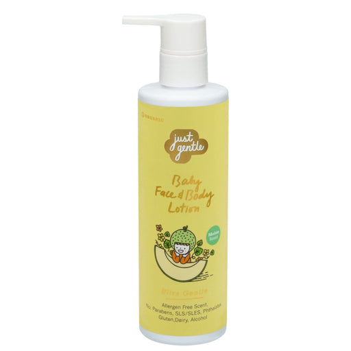 Just Gentle Organic Baby Moisturizing Lotion - Melon Scent, Hypoallergenic, Natural Ingredients - 200ml - Just Gentle