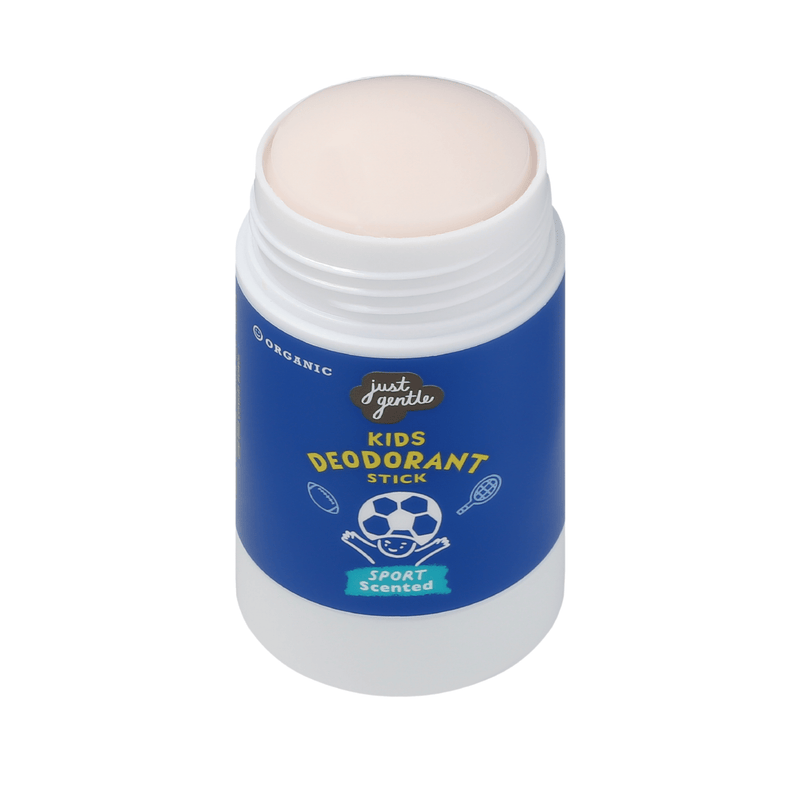 Just Gentle Organic Deodorant Stick - for Kids and Teens - Sport scented - Natural, Safe, and Effective Odor Protection, Aluminum - Free, Gentle on Sensitive Skin, 55g - Just Gentle