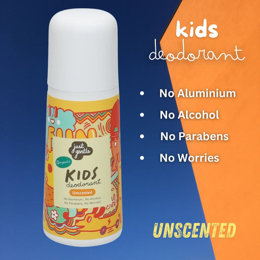 Just Gentle Organic Kids Deodorant - Unscented - Aluminium Free - 60ml - Just Gentle