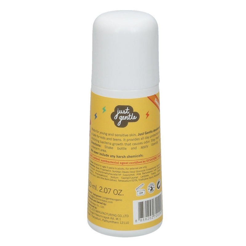 Just Gentle Organic Kids Deodorant - Unscented - Aluminium Free - 60ml - Just Gentle