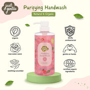 Just Gentle Rose Water Antibac Hand Wash - 500 ml - Just Gentle