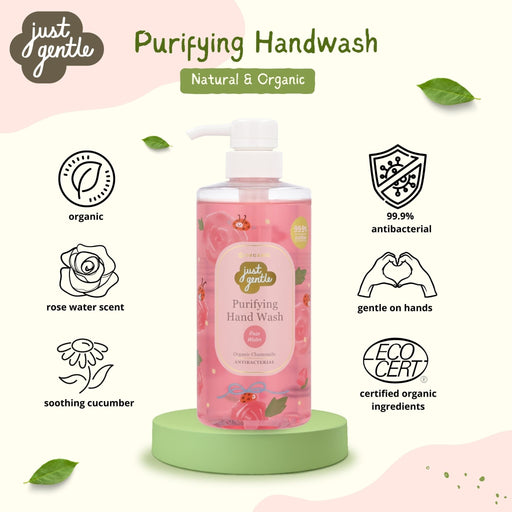 Just Gentle Rose Water Antibac Hand Wash - 500 ml - Just Gentle