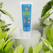 Just Gentle Swim & Sport wash, Cotton Bloom, 180 ml dual cleanser beats chlorine & sweat; jojoba, argan, shea, aloe