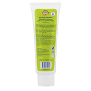 Back of Just Gentle Swim & Sport Fruity Fresh 2-in-1 shampoo & body wash, 180 ml tube showing ingredients and usage guide.
