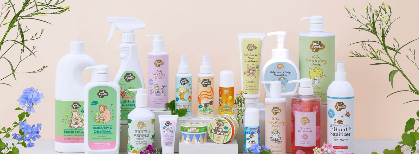 All Just Gentle Products on display