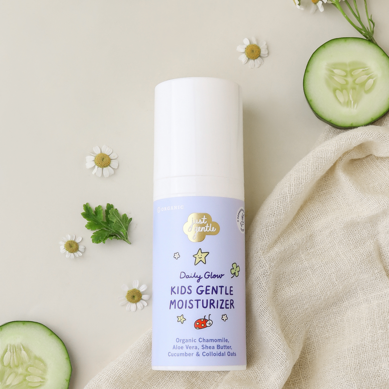 Just Gentle Kids Gentle Face Moisturizer – Ultra-Mild Nourishing Moisturizer for Dry & Sensitive Skin with Organic Aloe Vera & Shea Butter, Hypoallergenic (50g)
