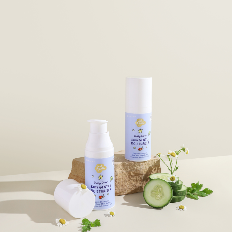 Just Gentle Kids Gentle Face Moisturizer – Ultra-Mild Nourishing Moisturizer for Dry & Sensitive Skin with Organic Aloe Vera & Shea Butter, Hypoallergenic (50g)