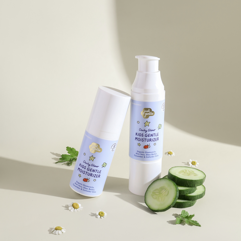 Just Gentle Kids Gentle Face Moisturizer – Ultra-Mild Nourishing Moisturizer for Dry & Sensitive Skin with Organic Aloe Vera & Shea Butter, Hypoallergenic (50g)