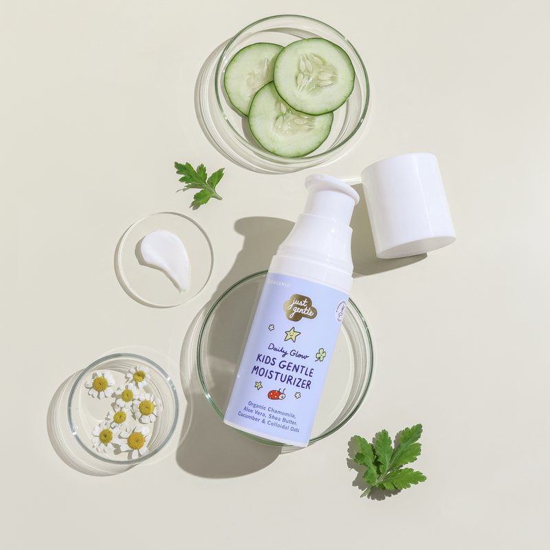 Just Gentle Kids Gentle Face Moisturizer – Ultra-Mild Nourishing Moisturizer for Dry & Sensitive Skin with Organic Aloe Vera & Shea Butter, Hypoallergenic (50g)