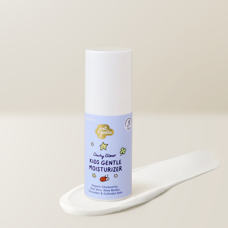 Just Gentle Kids Gentle Face Moisturizer – Ultra-Mild Nourishing Moisturizer for Dry & Sensitive Skin with Organic Aloe Vera & Shea Butter, Hypoallergenic (50g)