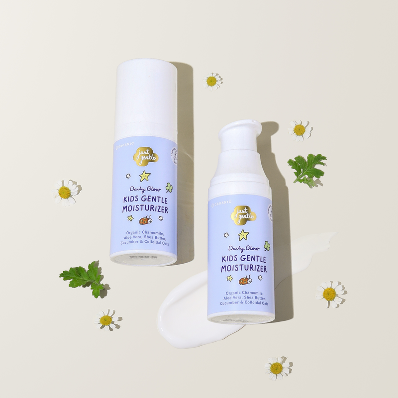 Just Gentle Kids Gentle Face Moisturizer – Ultra-Mild Nourishing Moisturizer for Dry & Sensitive Skin with Organic Aloe Vera & Shea Butter, Hypoallergenic (50g)