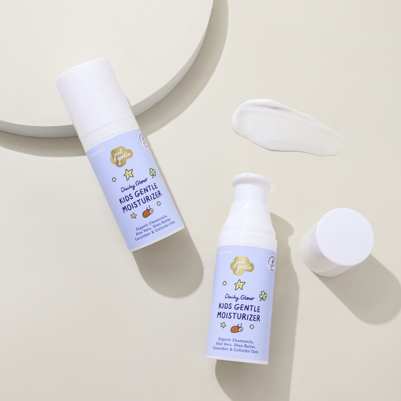 Just Gentle Kids Gentle Face Moisturizer – Ultra-Mild Nourishing Moisturizer for Dry & Sensitive Skin with Organic Aloe Vera & Shea Butter, Hypoallergenic (50g)