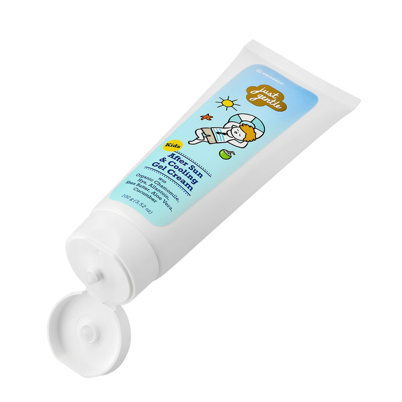 Just Gentle Kids After Sun & Cooling Gel Cream | 100 g | Instant Cooling & Hydration | Gentle for Kids 6m+