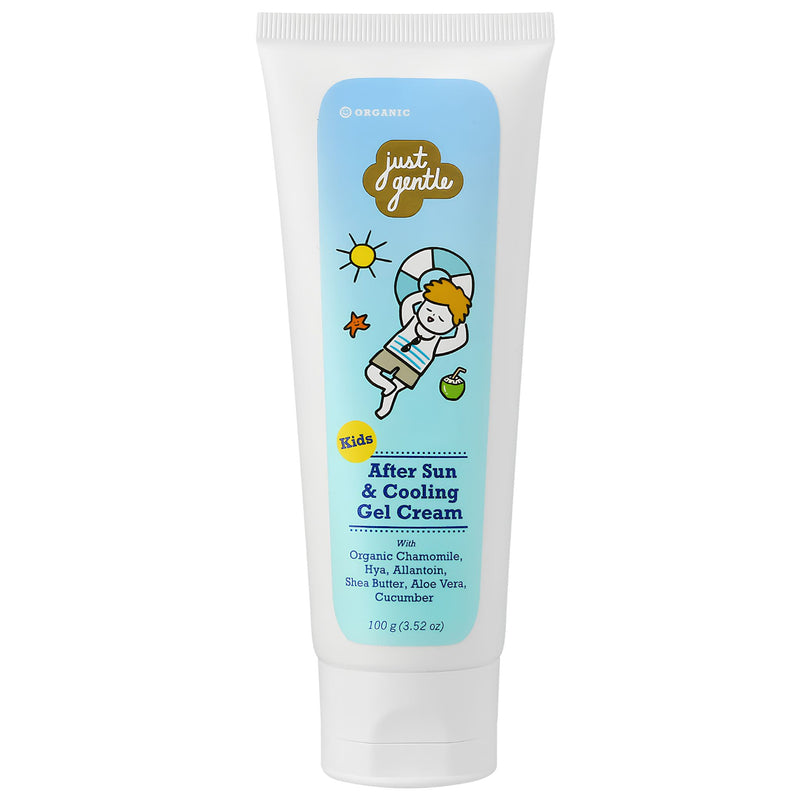 Just Gentle Kids After Sun & Cooling Gel Cream | 100 g | Instant Cooling & Hydration | Gentle for Kids 6m+