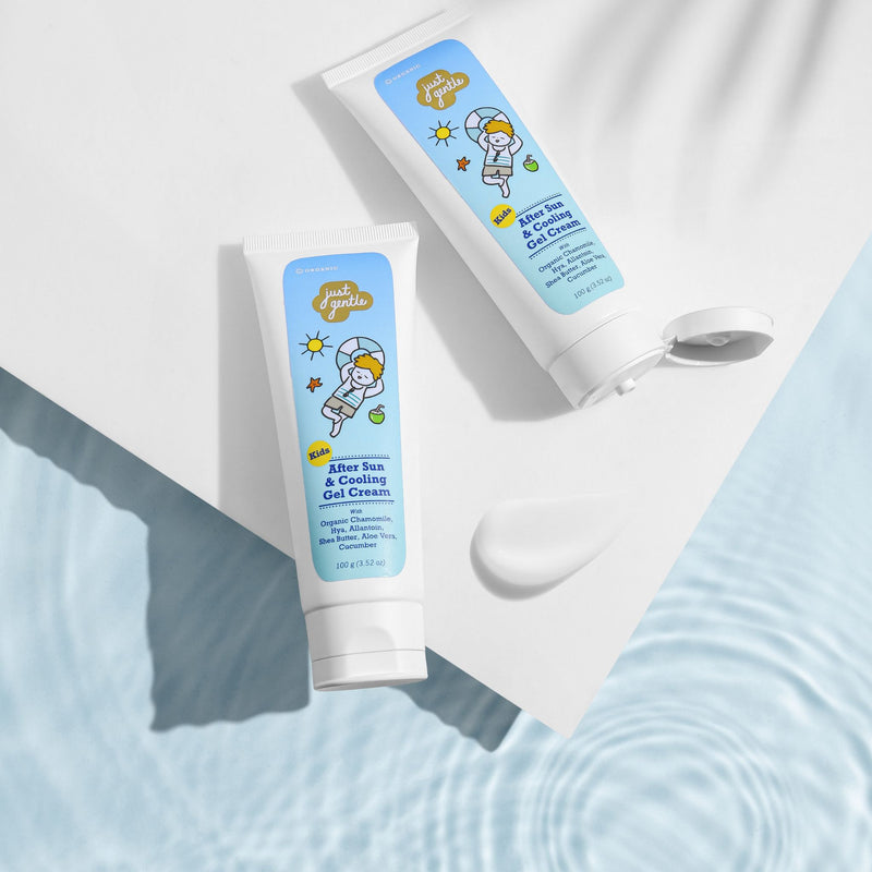 Just Gentle Kids After Sun & Cooling Gel Cream | 100 g | Instant Cooling & Hydration | Gentle for Kids 6m+