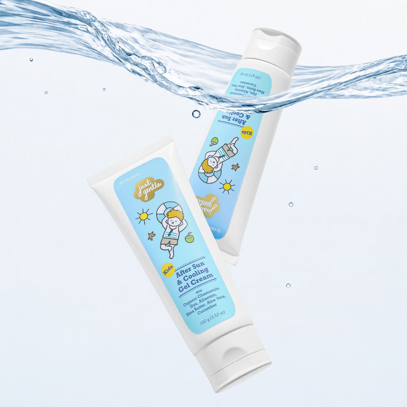 Just Gentle Kids After Sun & Cooling Gel Cream | 100 g | Instant Cooling & Hydration | Gentle for Kids 6m+