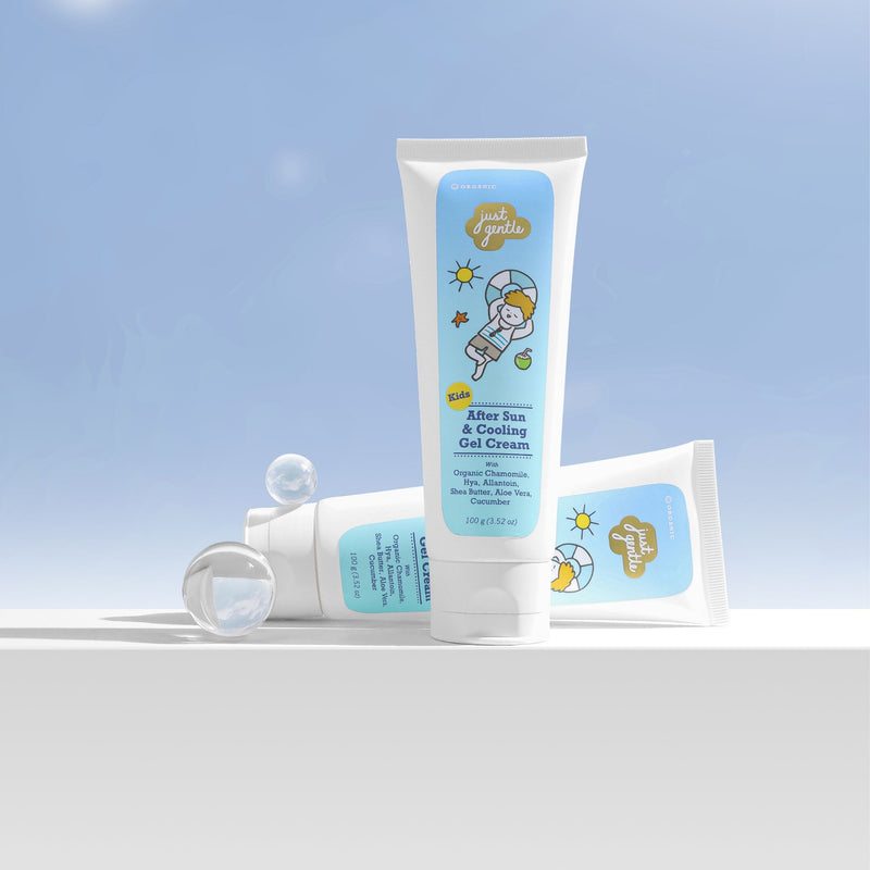 Just Gentle Kids After Sun & Cooling Gel Cream | 100 g | Instant Cooling & Hydration | Gentle for Kids 6m+