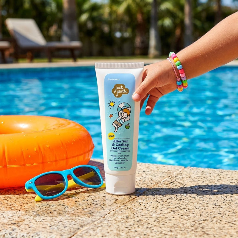Just Gentle Kids After Sun & Cooling Gel Cream | 100 g | Instant Cooling & Hydration | Gentle for Kids 6m+