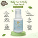 Natural and hypoallergenic Just Gentle Baby Shampoo Foam Wash, suitable for sensitive baby skin. 99% Natural Ingredients - certified organic by ecocert.