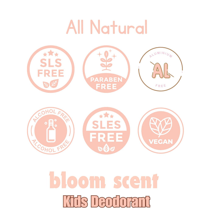 The All Natural Best Selling Kids Deodorant with Bloom Scent. Just Gentle Organic. Aluminium Free 60ml Kids Deodorant.