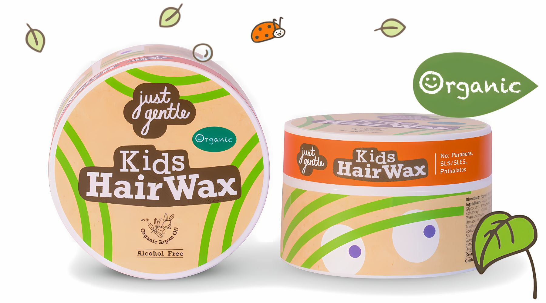 Just Gentle Kids Hair Wax- Organic and Natural. Contains fruit extracts and is free from Parabens, SLS/SLES and BPAs. All Natural  | Just Gentle Middle East- Desktop