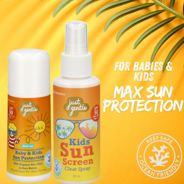 Just Gentle Maximum Sun Protection for Children. Natural, Non Nano and Coral Reef Friendly