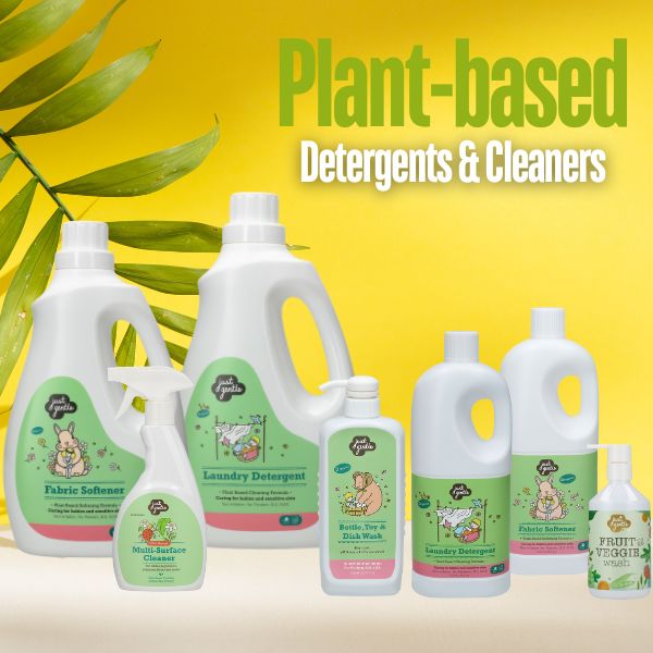 Just Gentle range of Plant-based Laundry detergents and surface disinfectant cleaners- mobile view