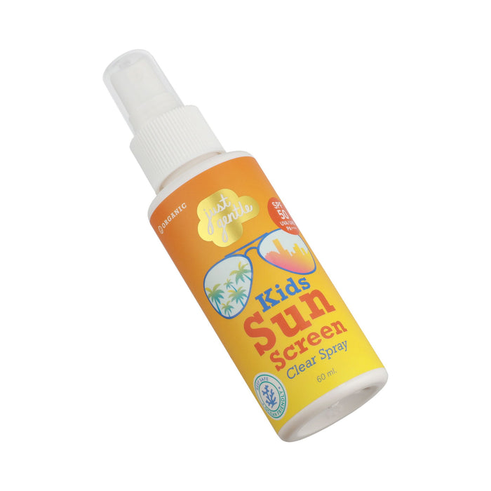 Enjoy worry-free outdoor fun with Just Gentle Kids Sunscreen Spray SPF 50+UVA - gentle on skin, tough on UV rays.