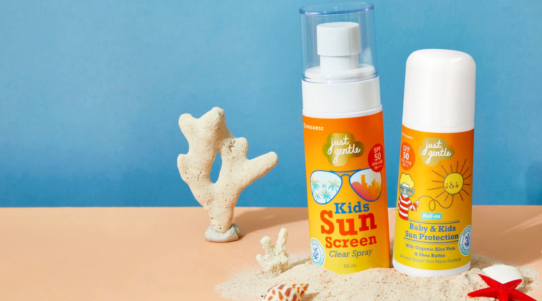 Just Gentle Sunscreens for Babies and Kids- Product Photoshoot for banners