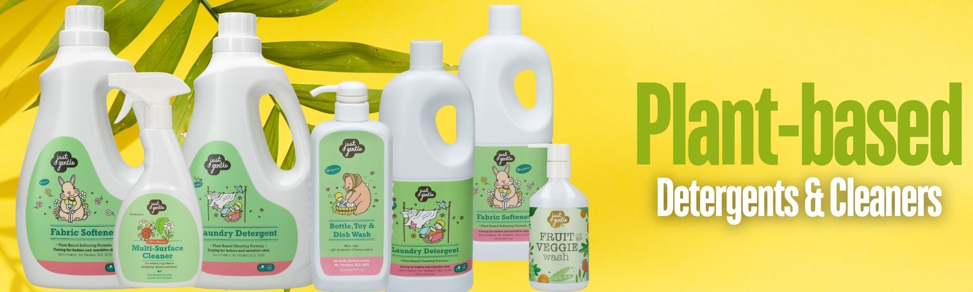 Slideshow Banner of Just Gentle Plant Based Detergents and Cleaners- All Natural