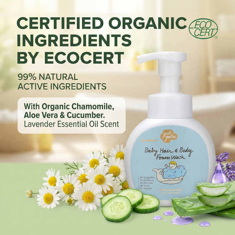 Baby Shampoo Foam Wash - Ultra Gentle for Newborns+ - 230ml - Just Gentle