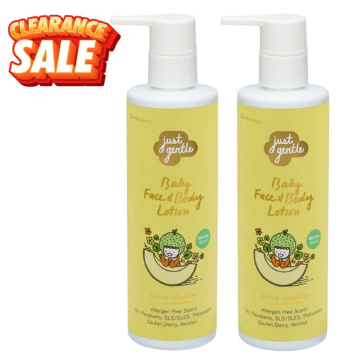 Clearance Sale - Just Gentle Baby Face and Body Lotion Melon Twin Pack