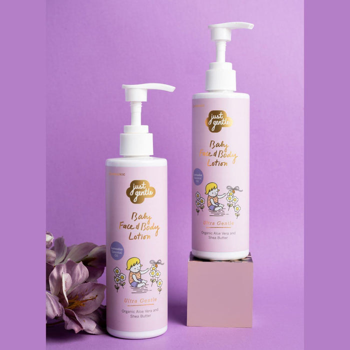 Just Gentle Baby Face & Body Lotion: Dermatologist-tested and 97% natural ingredients for baby skin