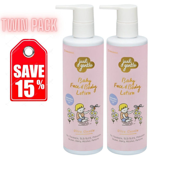 Just Gentle Baby Face and Body Lotion - Essential Lavender Twin Pack - Just Gentle