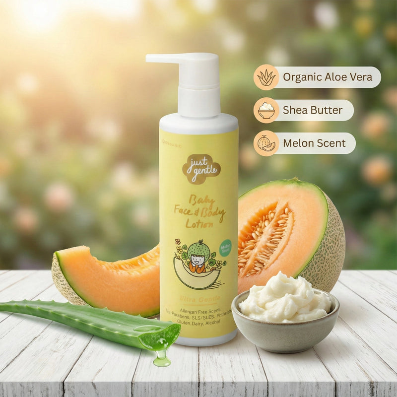 Just Gentle Baby Face & Body Lotion, Melon Scent - 200ml - Just Gentle