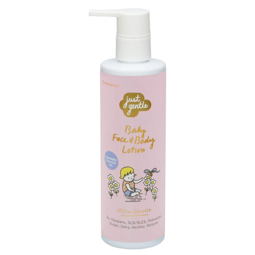 Just Gentle Baby Face & Body Lotion - Natural and Hypoallergenic with Essential Lavender - 200ml - Just Gentle