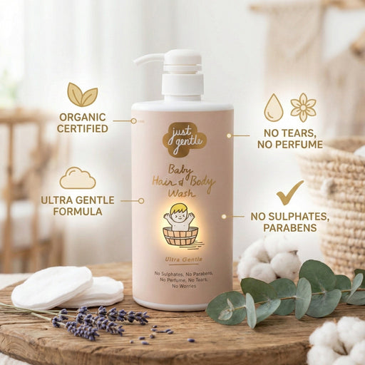 Just Gentle Baby Hair & Body Wash - Ultra Gentle, 99% Natural Ingredients 900ml - Just Gentle