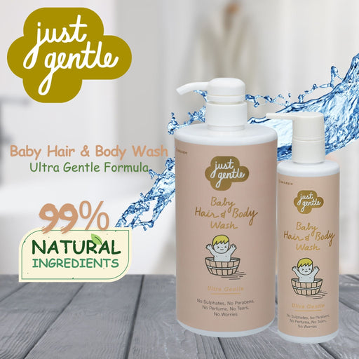 Just Gentle Baby Hair & Body Wash - Ultra Gentle with 99% Natural Ingredients - 200ml - Just Gentle