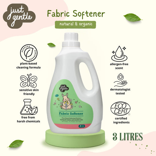 Just Gentle Fabric Softener - Hypoallergenic and Plant - Based - 3 Litres - Just Gentle