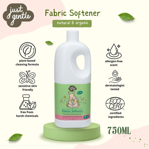 Just Gentle Fabric Softener - Hypoallergenic and Plant - Based - 750ml - Just Gentle