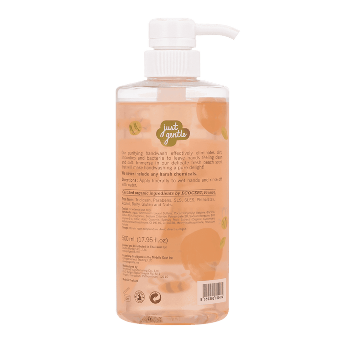 Just Gentle’s Hand Wash: Free from perfume, alcohol, parabens, phthalates, SLS/SLES, dairy, and gluten