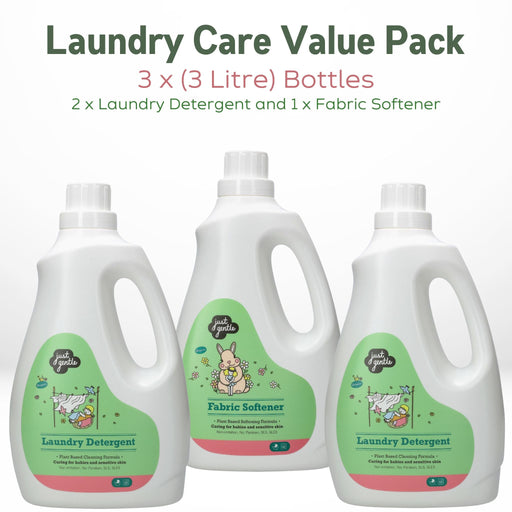 Just Gentle Laundry Detergent and Softener Combo Value Pack (3x3 Litres) - Just Gentle