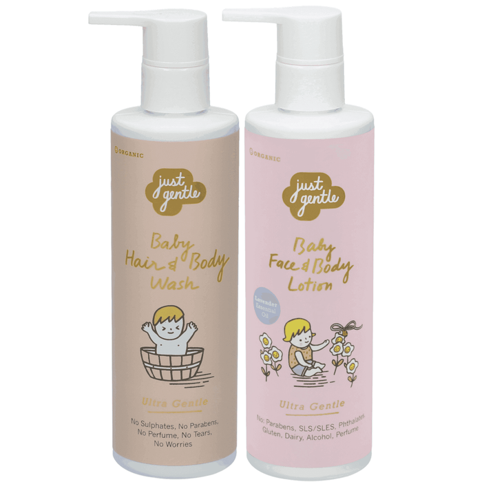 Just Gentle Organic Baby Bliss Duo - Bath Care Set - Just Gentle Middle East