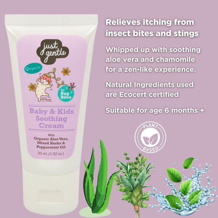 Just Gentle Organic Baby & Kids Cream for Insect Bites - 30ml - Just Gentle